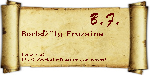 Borbély Fruzsina névjegykártya