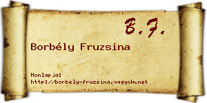 Borbély Fruzsina névjegykártya