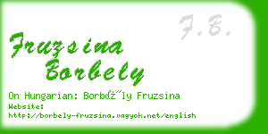 fruzsina borbely business card